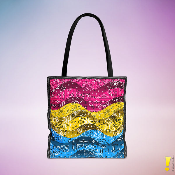 Pansexual Pride Waves Tote Bag