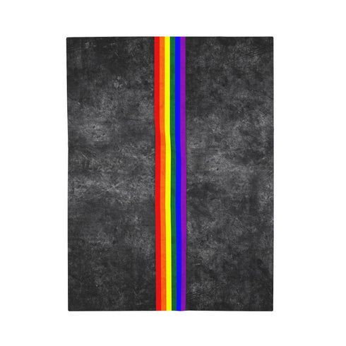 Grunge LGBTQ Rainbow Pride Flag Stripe Velveteen Plush Blanket
