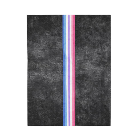 Grunge Bigender Pride Flag Stripe Velveteen Plush Blanket