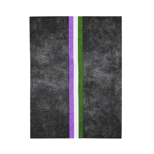 Grunge Genderqueer Pride Flag Stripe Velveteen Plush Blanket
