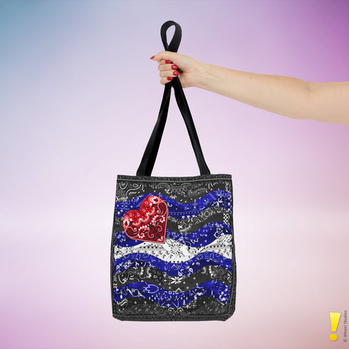 Leather Pride Waves Tote Bag