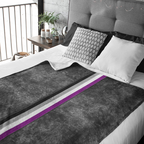 Grunge Asexual Pride Flag Stripe Velveteen Plush Blanket