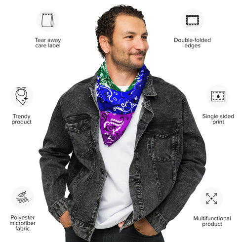 LGBTQ Rainbow Waves Bandana