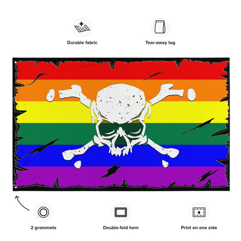 LGBTQ Rainbow Pride Pirate Flag