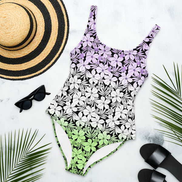 Genderqueer Pride Aloha One-Piece Swimsuit