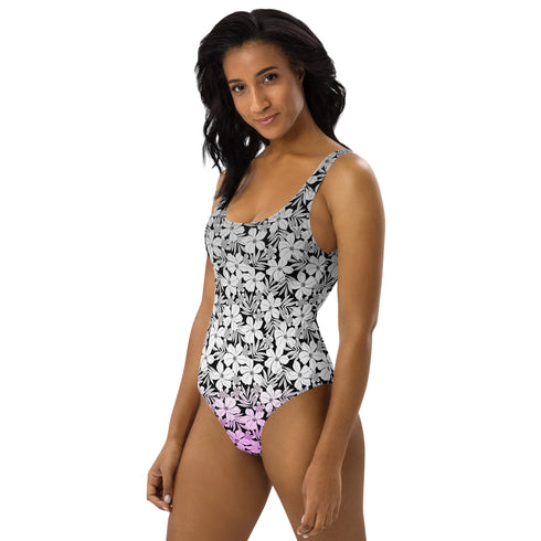 Asexual Pride Aloha One-Piece Swimsuit