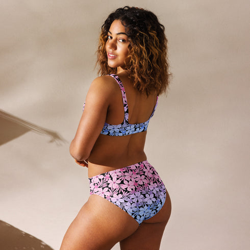 Bisexual Pride Aloha High-Waisted Bikini