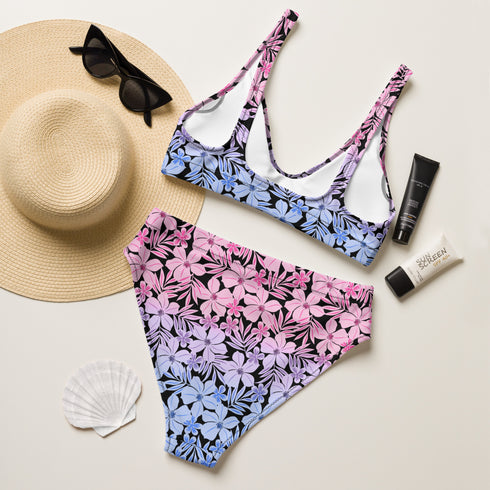Bisexual Pride Aloha High-Waisted Bikini