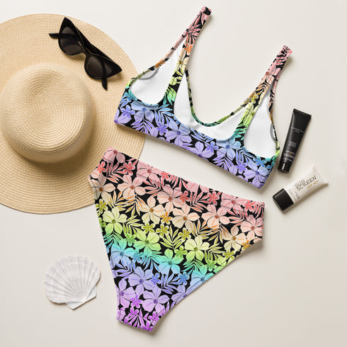 LGBTQ Rainbow Pride Aloha High-Waisted Bikini