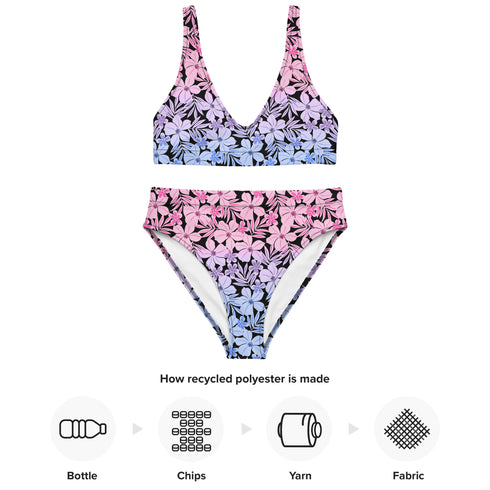 Bisexual Pride Aloha High-Waisted Bikini