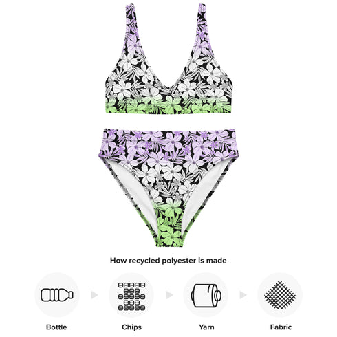 Genderqueer Pride Aloha High-Waisted Bikini