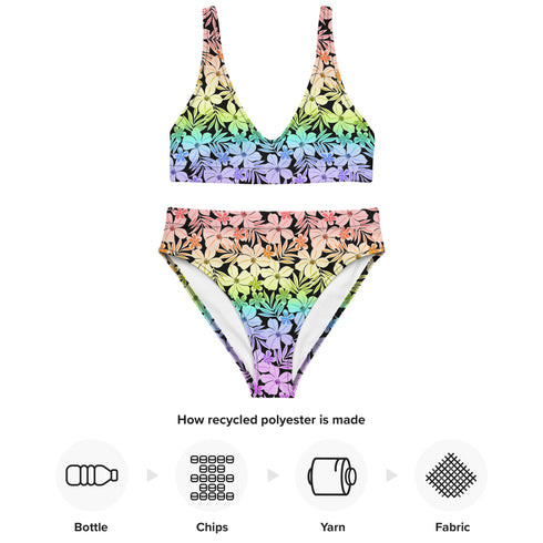 LGBTQ Rainbow Pride Aloha High-Waisted Bikini