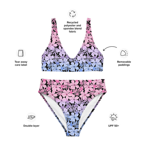 Bisexual Pride Aloha High-Waisted Bikini