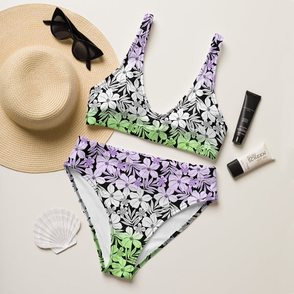 Genderqueer Pride Aloha High-Waisted Bikini