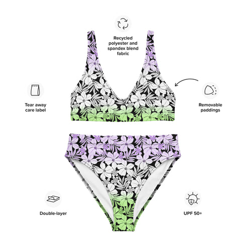 Genderqueer Pride Aloha High-Waisted Bikini