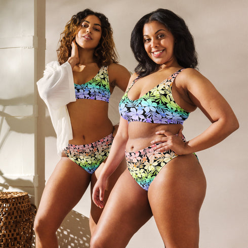 LGBTQ Rainbow Pride Aloha High-Waisted Bikini