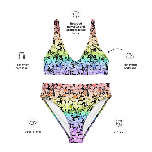 LGBTQ Rainbow Pride Aloha High-Waisted Bikini