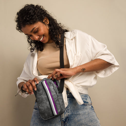 Asexual Pride Grunge Stripe Crossbody Bag