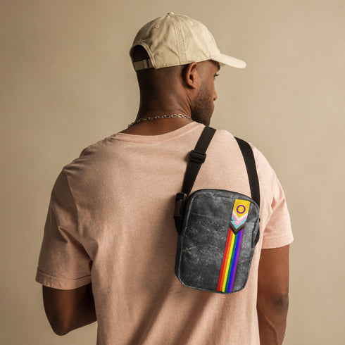 Inclusive Progress Pride Grunge Stripe Crossbody Bag