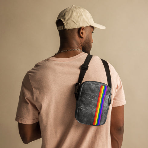 LGBTQ Rainbow Pride Grunge Stripe Crossbody Bag