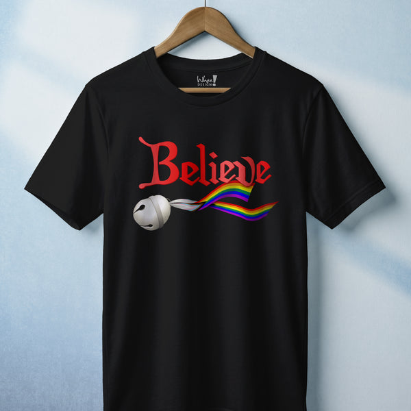 Custom Pride Believe Jingle Bell T-Shirt