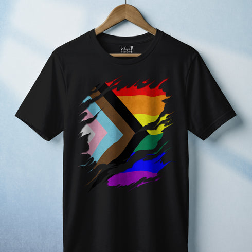 Ripped Reveal Custom Pride Flag Tee