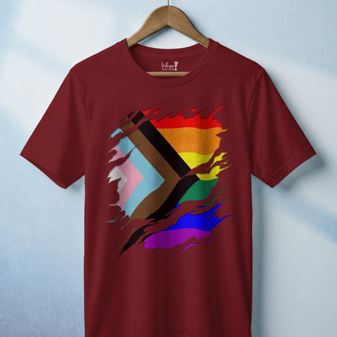 Ripped Reveal Custom Pride Flag Tee