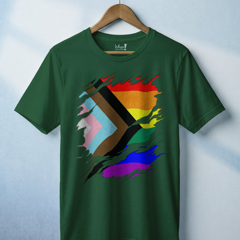 Ripped Reveal Custom Pride Flag Tee