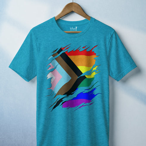 Ripped Reveal Custom Pride Flag Tee