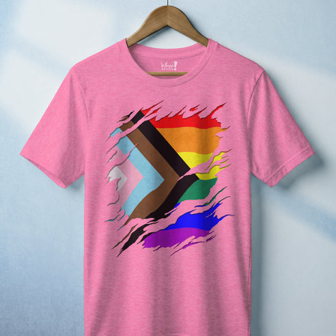 Ripped Reveal Custom Pride Flag Tee