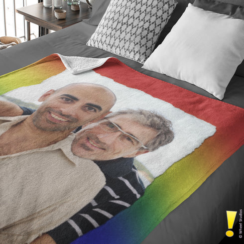 Personalized Photo LGBTQ Pride Velveteen Plush Blanket