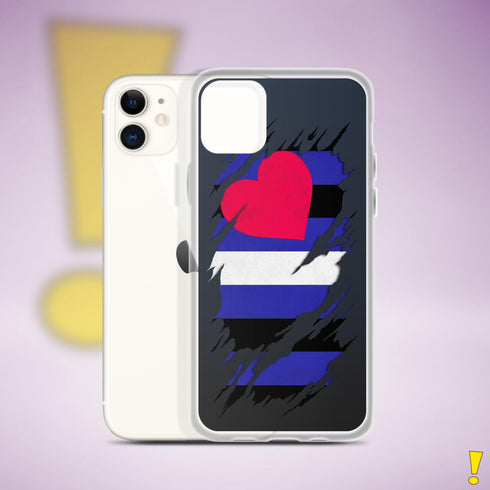 Leather Pride Flag Ripped Reveal Clear Case for iPhone®