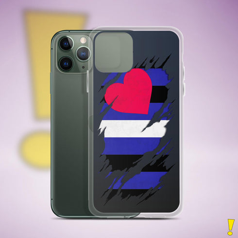 Leather Pride Flag Ripped Reveal Clear Case for iPhone®