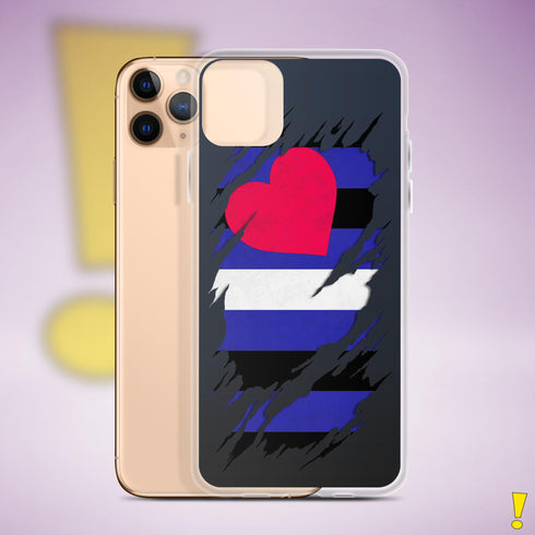Leather Pride Flag Ripped Reveal Clear Case for iPhone®