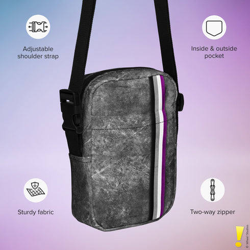 Asexual Pride Grunge Stripe Crossbody Bag