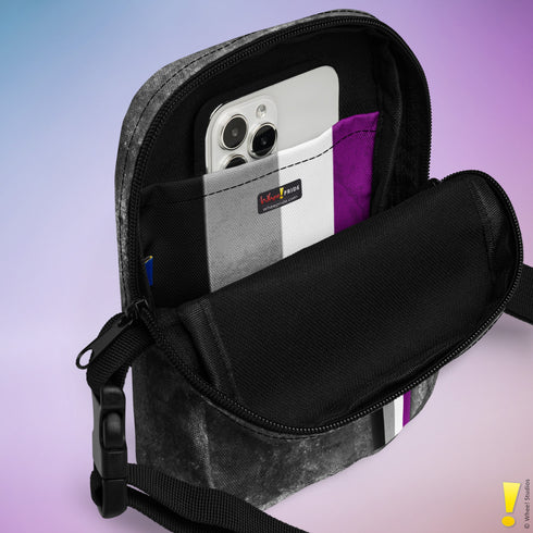 Asexual Pride Grunge Stripe Crossbody Bag