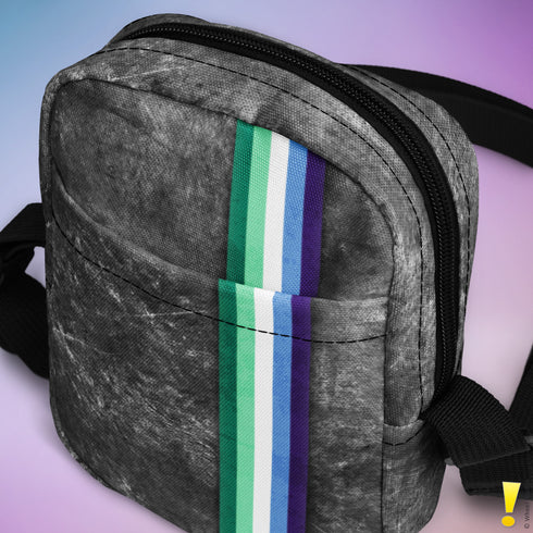 Gay Male Pride Grunge Stripe Crossbody Bag