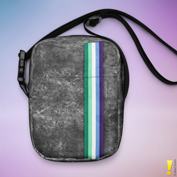 Gay Male Pride Grunge Stripe Crossbody Bag