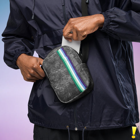 Gay Male Pride Grunge Stripe Crossbody Bag