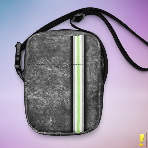 Agender Pride Grunge Stripe Crossbody Bag