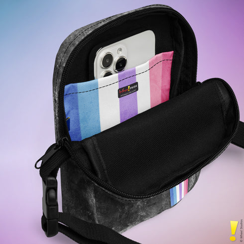Bigender Pride Grunge Stripe Crossbody Bag