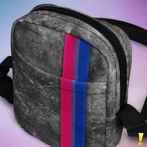 Bisexual Pride Grunge Stripe Crossbody Bag
