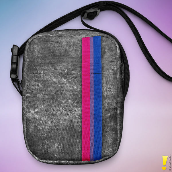 Bisexual Pride Grunge Stripe Crossbody Bag