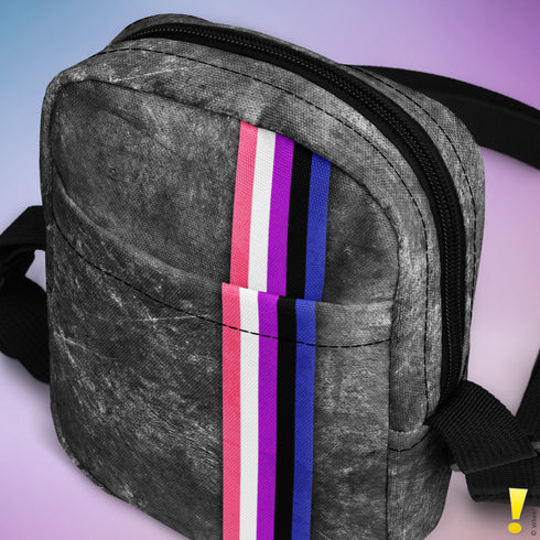 Genderfluid Pride Grunge Stripe Crossbody Bag