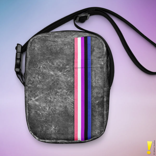 Genderfluid Pride Grunge Stripe Crossbody Bag