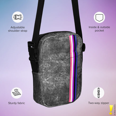 Genderfluid Pride Grunge Stripe Crossbody Bag