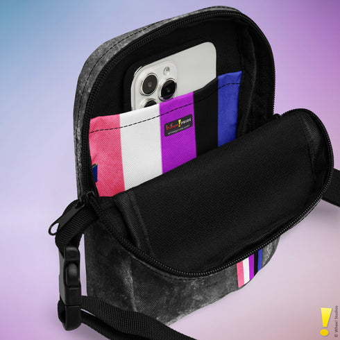 Genderfluid Pride Grunge Stripe Crossbody Bag
