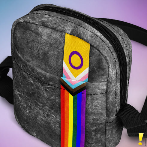 Inclusive Progress Pride Grunge Stripe Crossbody Bag