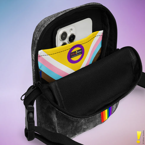 Inclusive Progress Pride Grunge Stripe Crossbody Bag