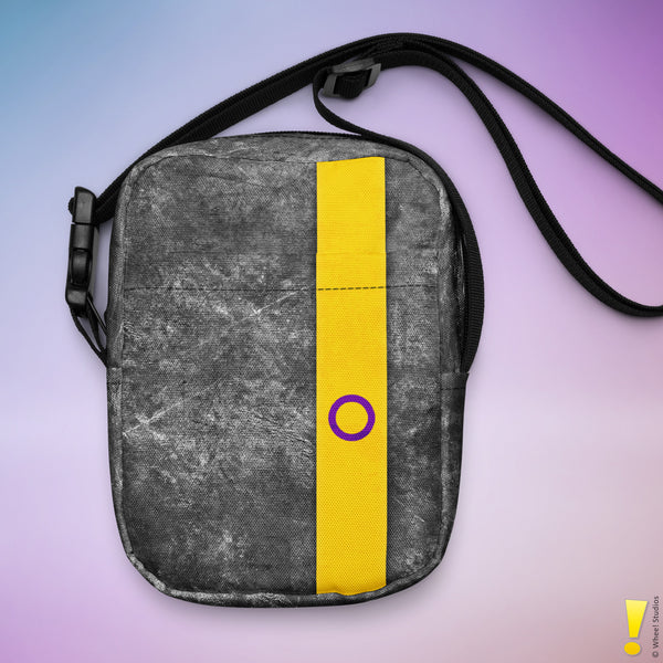 Intersex Pride Grunge Stripe Crossbody Bag